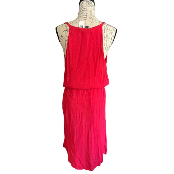 Gap Red V Neck Split Embroidered Red Blue Sundress Size Large - Picture 3 of 5